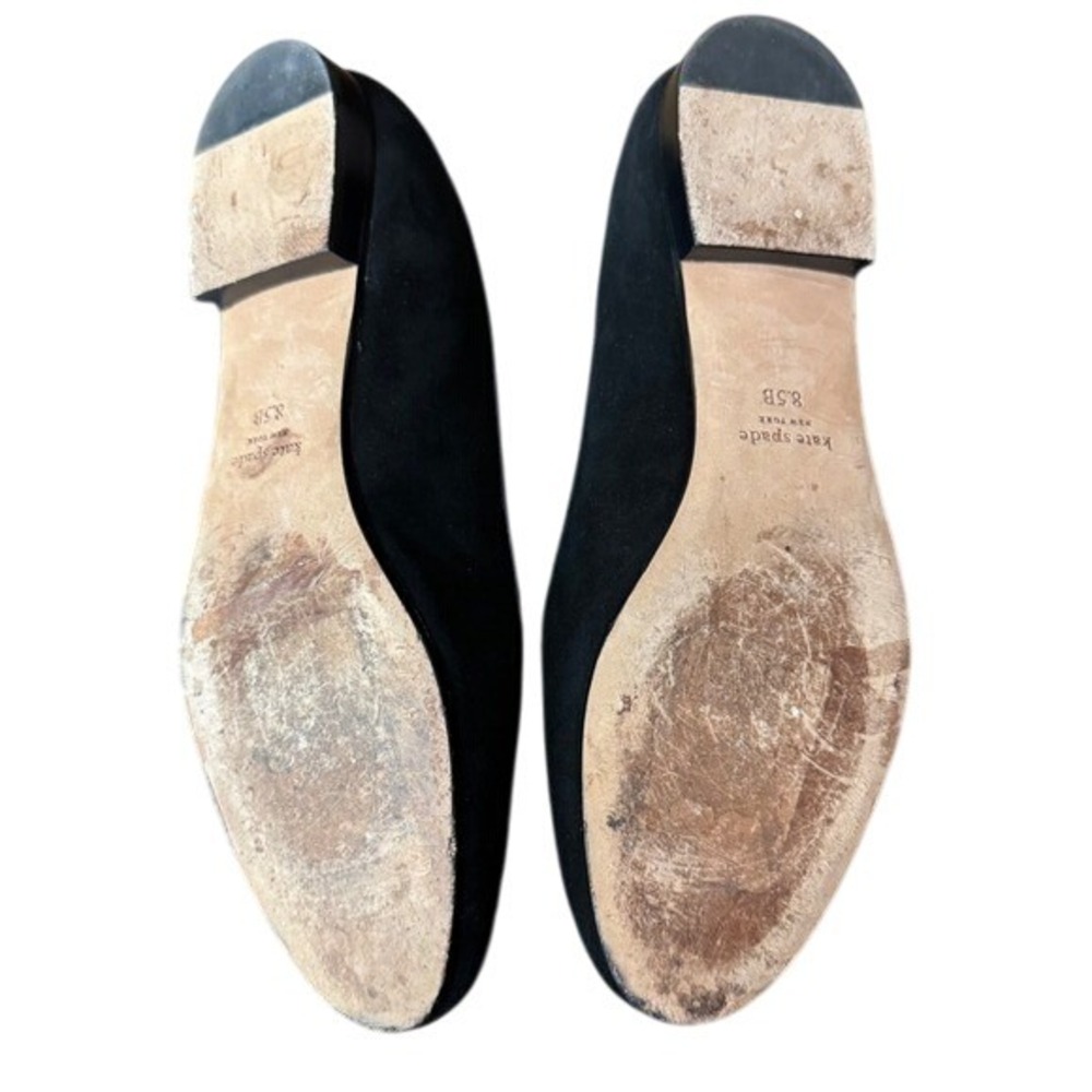 Kate Spade Lounge New York I Love NY Flats Black Suede Embroidered Size 8.5‎ - Picture 11 of 11